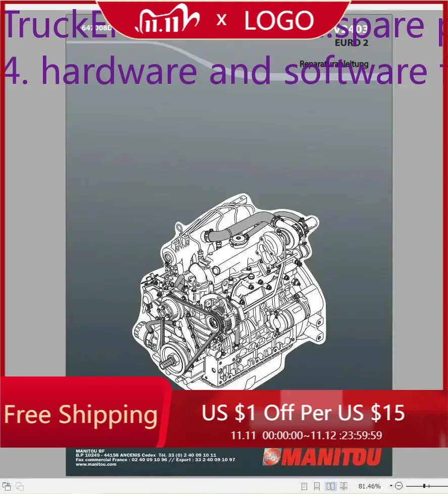 TruckEPC3 Manitou Machinery 2.72 GB PDF German Language 2022 Repair Manual DVD
