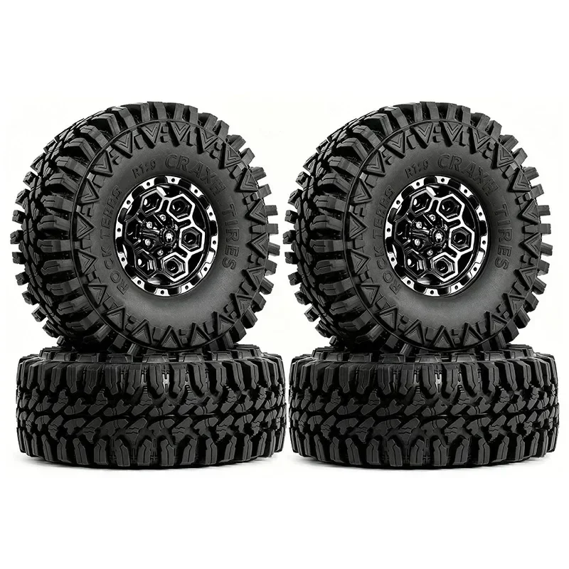 Metal 1.9 Beadlock Wheel Rim Tires Set for 1/10 RC Crawler Car Axial SCX10 III AXI03007 90046 TRX-4 Redcat GEN 8