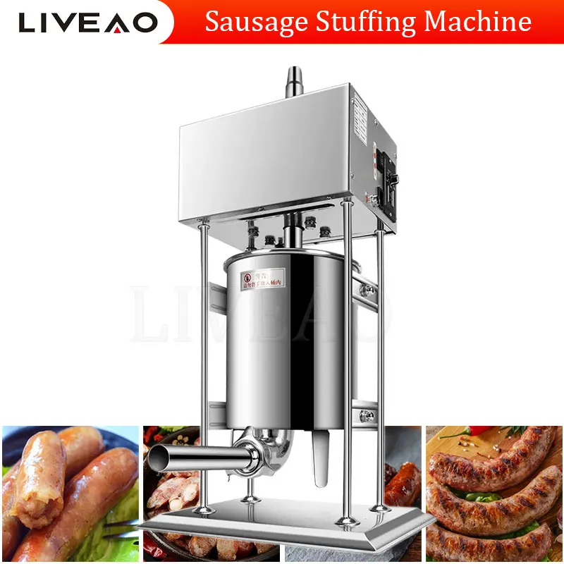 Electric Sausage Stuffer 10L 15L Hot Dog Meat Filler Maker Machine Commercial Kitchen Appliance