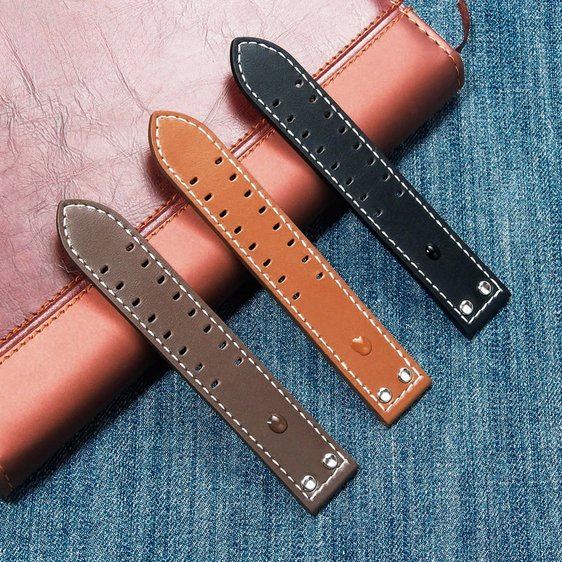 20 22 مللي متر حزام ساعة من الجلد الطبيعي لهاميلتون كاكي مجال الطيران البحرية H70595593 H77616533 حزام الساعات الرجال معصمه هدفين