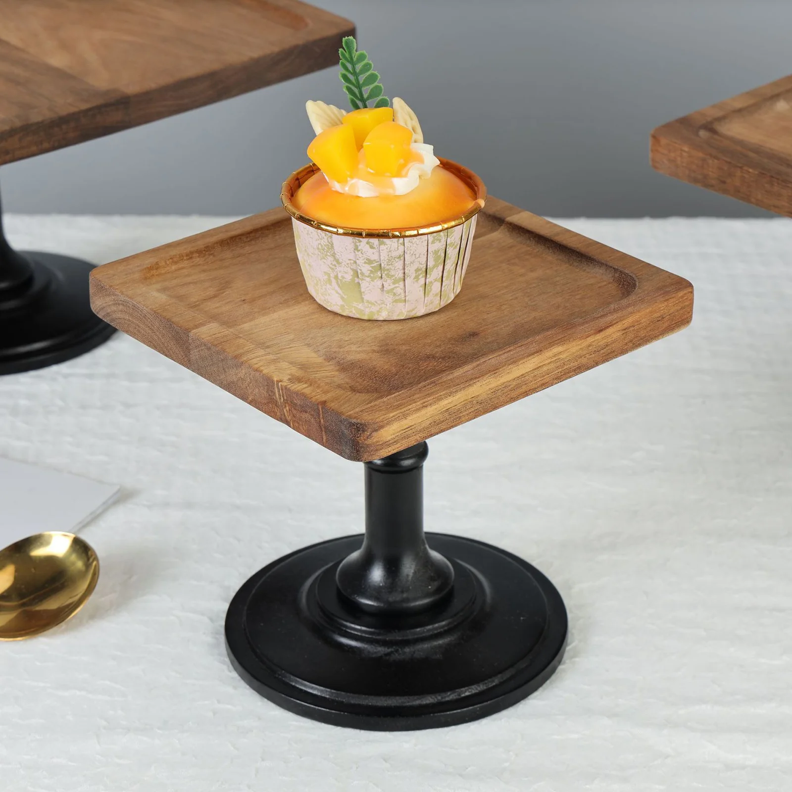 

Fruit Tray High Base Wooden Cake Stand Dessert Display Tray Party Wedding Serving Plate Cake Plate Snack Stand