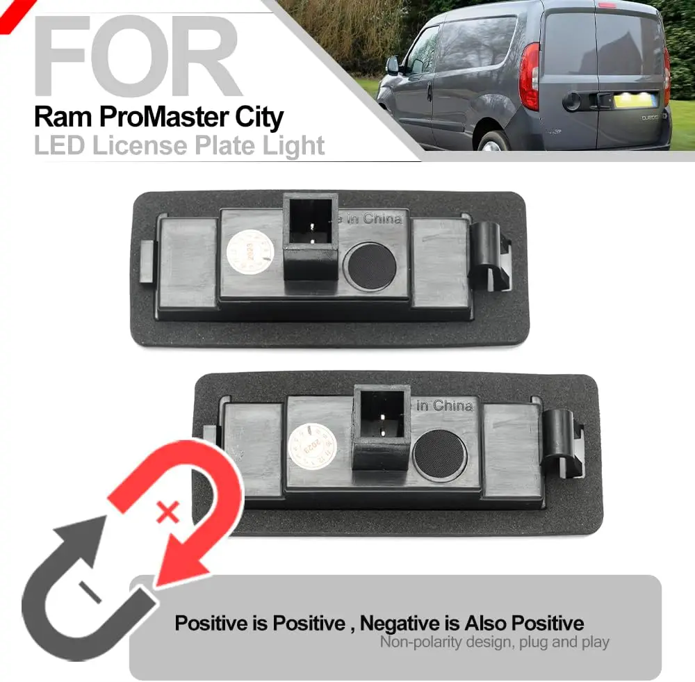 Led لوحة ترخيص ضوء ل 2015-2022 رام ProMaster مدينة الركاب فان نماذج السوبر مشرق 6500 كيلو زينون الأبيض خطأ مجاني Led الخلفية