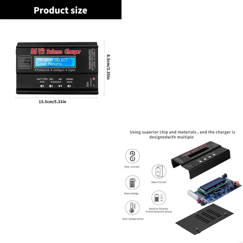 

Digital Battery 1-6S 80W 6A for Multiple Battery Types Including and NiMH