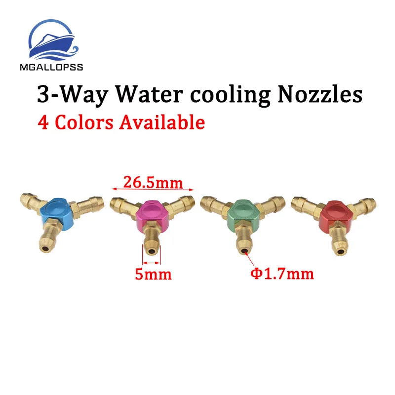 1pc CNC Water Cooling Nozzles Fuel Tank Nozzel Metal 3 Way 4mm Fuel Hose Valve Joiner RC Boat/Cars Parts