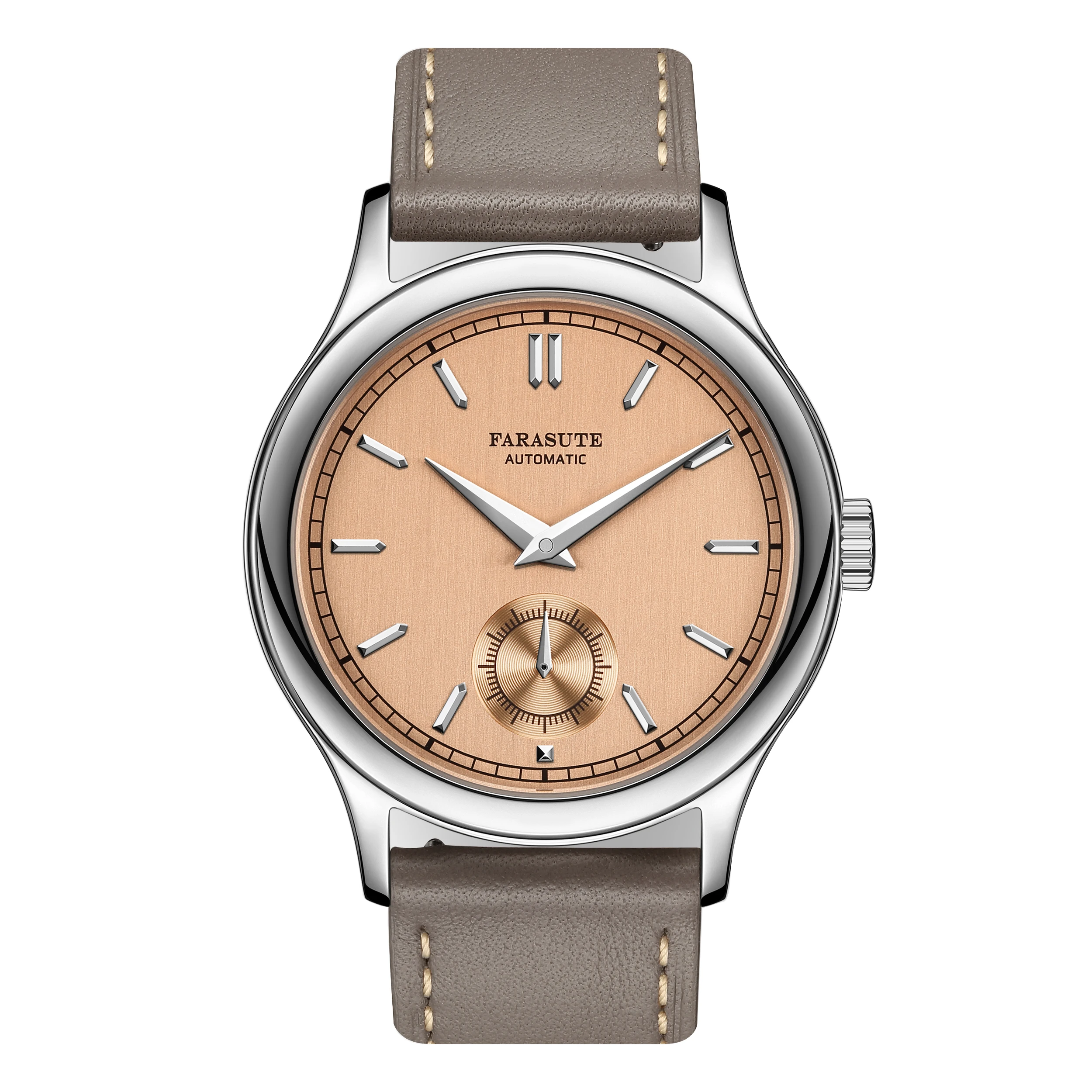 FARASUTE Men Mechanical Watch 39mm Manual Winding Wristwatch 50m Waterproof Sapphire Small Second Dial