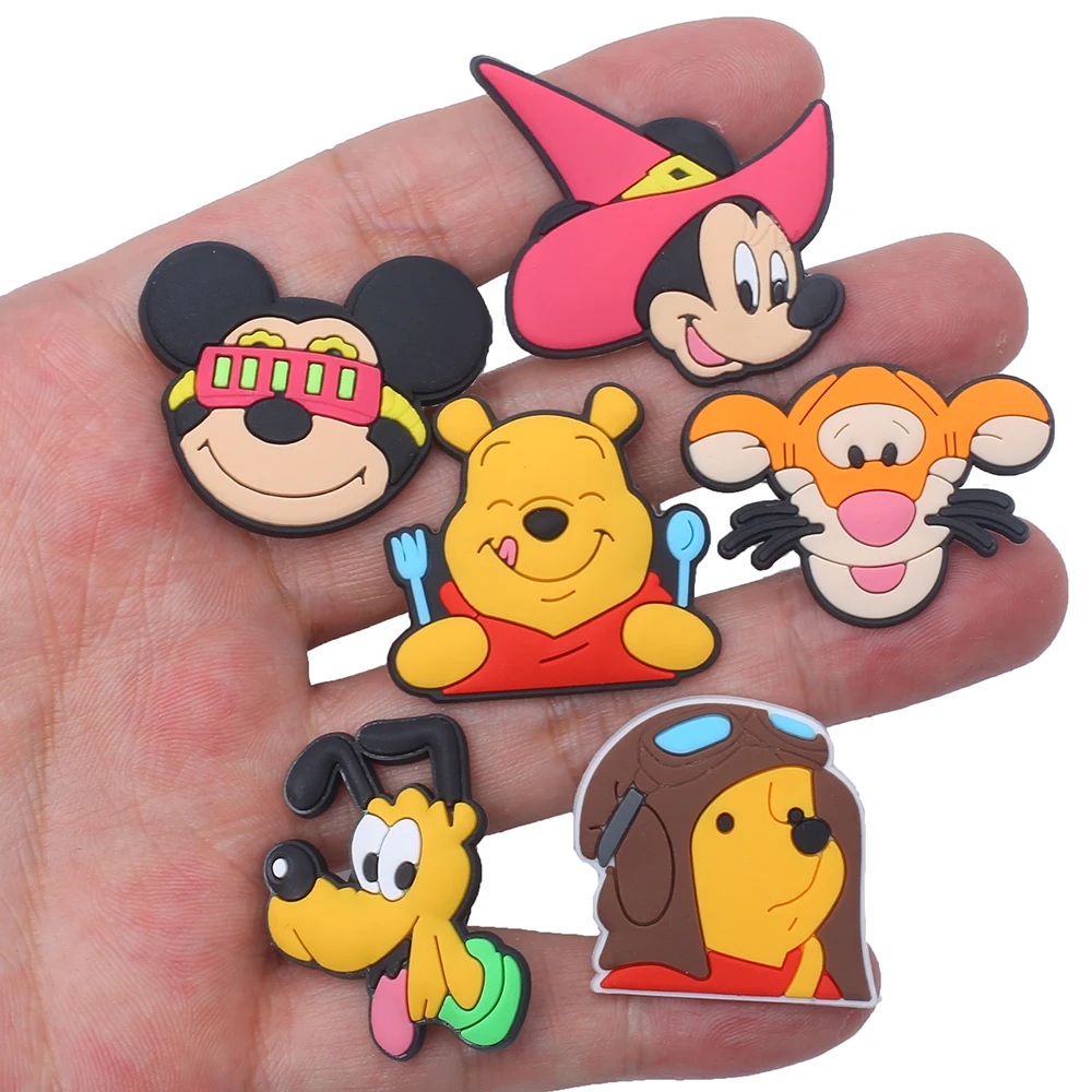 Single sale Disney series Mickey PVC shoe Charms Accessories Decoration Buckles Classic Clog Fit Bands Bracelets