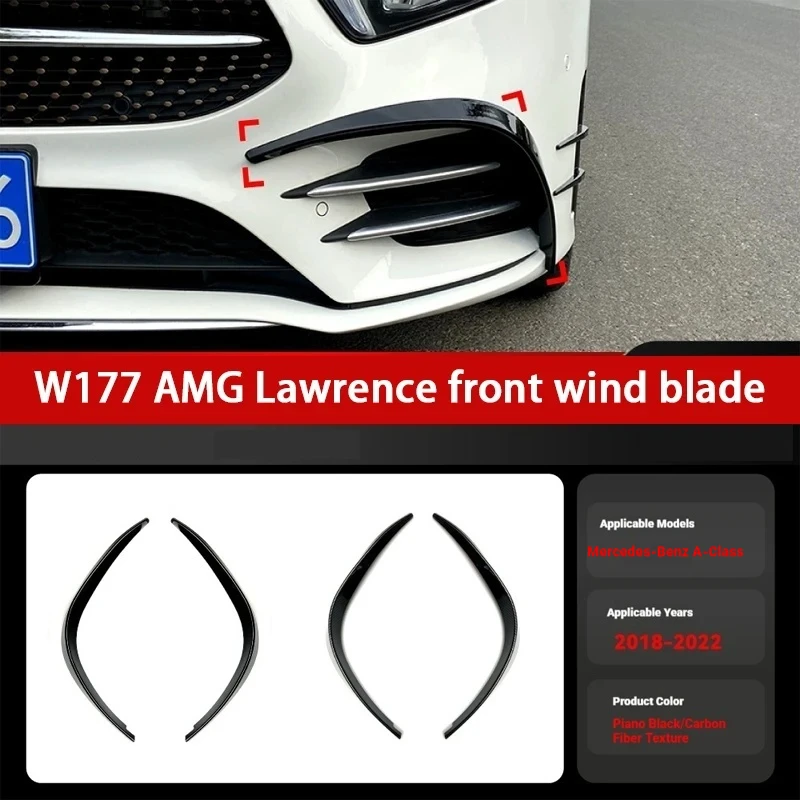 Applicable to 2018-2022 Mercedes-Benz A-Class W177 A180 A200 AMG Front Bar Lawrence Wind Knife Modification