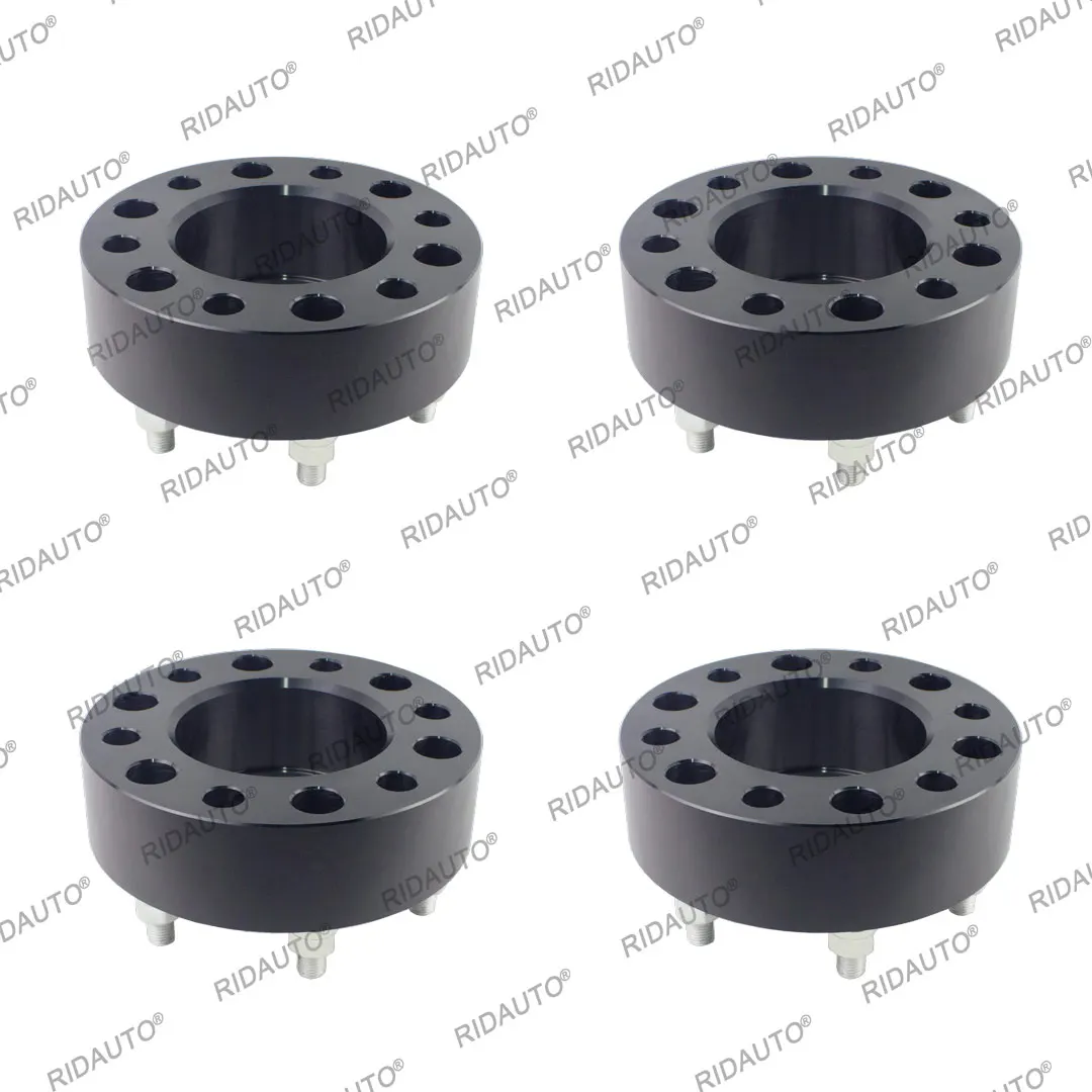 For FORD RANGER EVEREST BT50 50mm Thickness BOLT ON HUB CENTRIC SPACERS 6 x 139.7 CB 93.1 WITH M12 X 1.5 OPEN NUTS IN BLACK