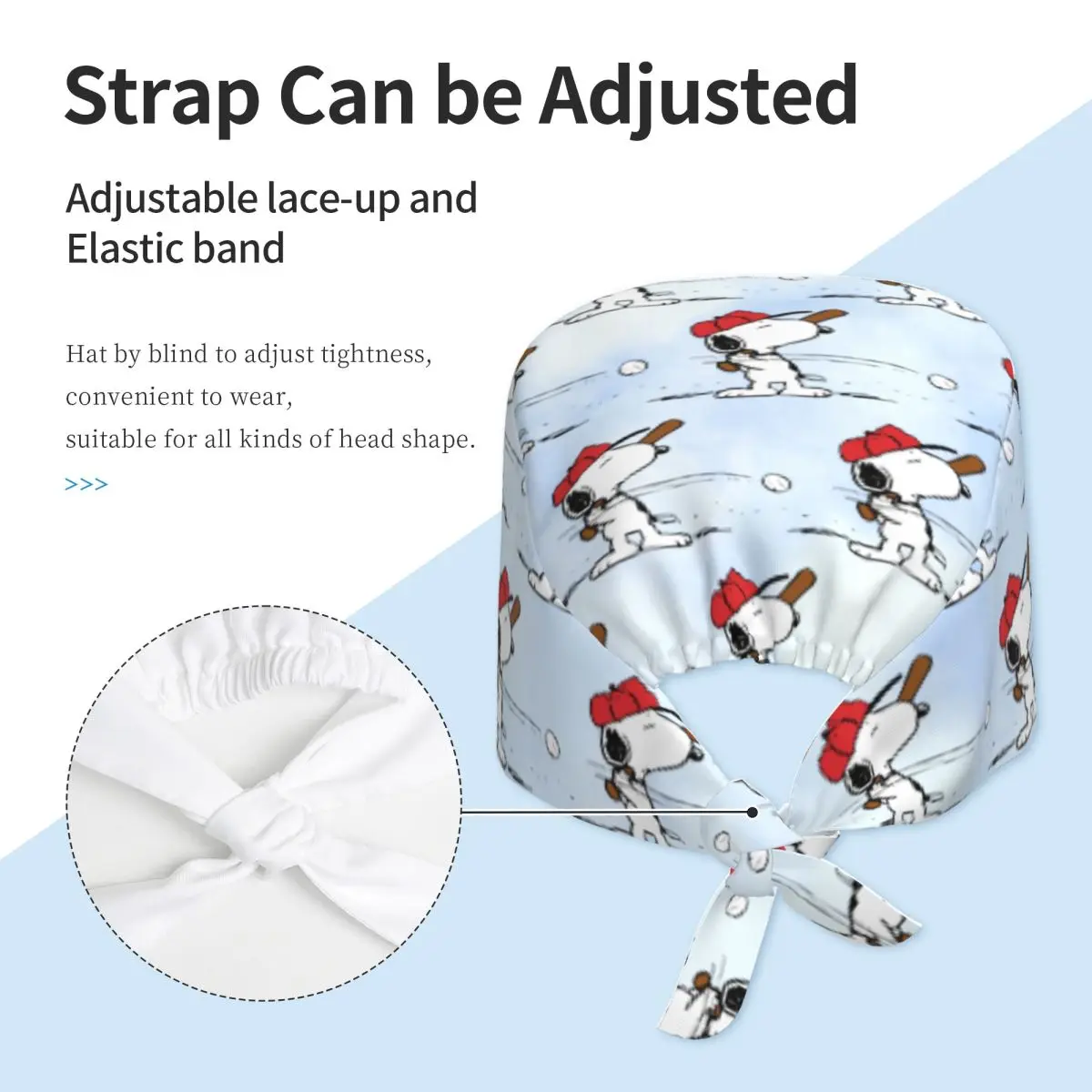 مخصص S-Snoopys الرجعية الموظفين الطبية الدعك قبعة الرجال النساء الفول السوداني موضة مطبوعة طبيب التمريض قبعة جراحية فرك قبعات