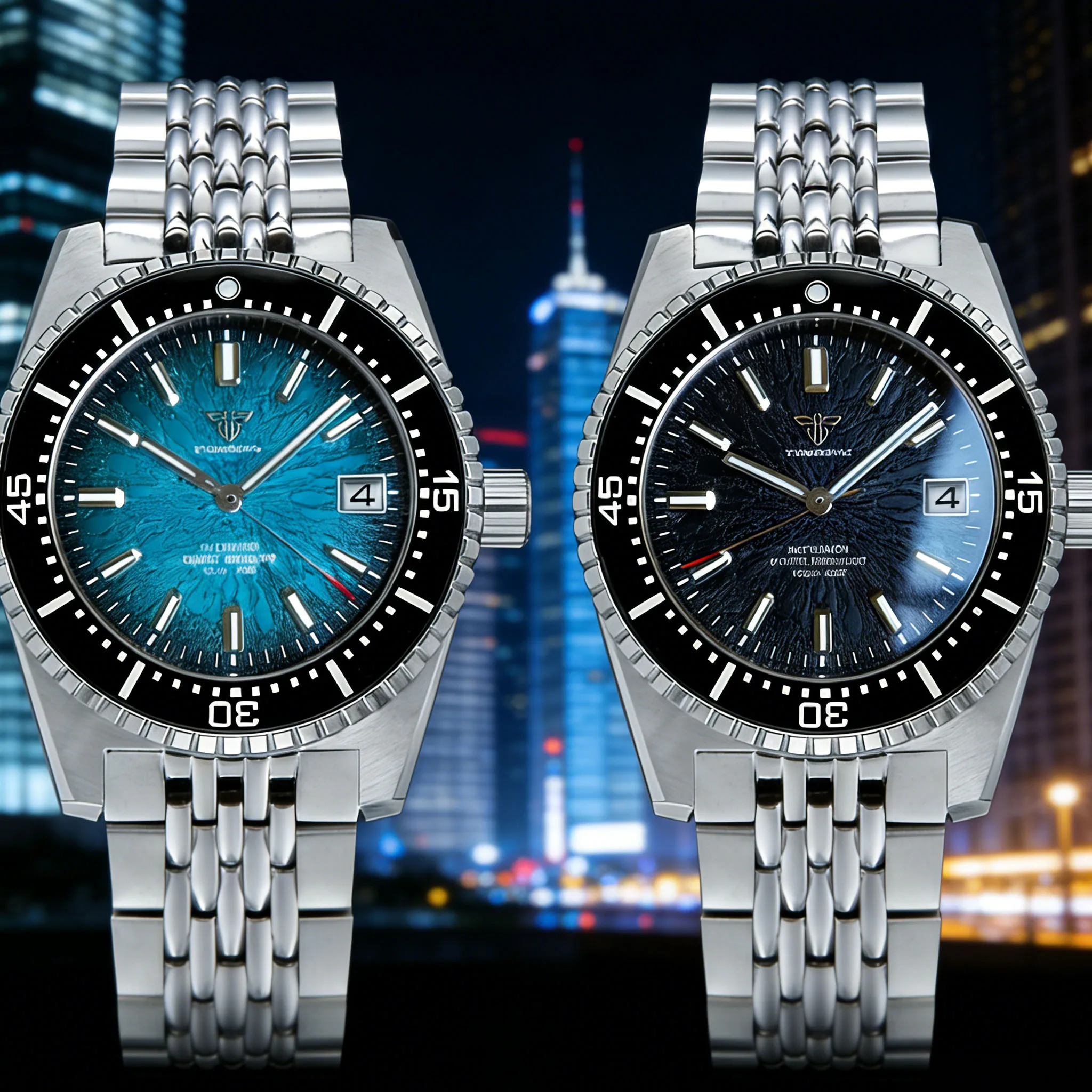 

10ATM 62MAS Tandorio 40 мм сапфировое стекло зеленый люм циферблат с датой вращающийся безель для дайвинга Япония NH35A мужские часы с автоматическим механизмом