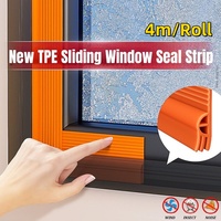 4m TPE Sliding Window Seal Strip Self Adhesive Triple Sound Insulation Windproof Anti-Cold Door Under Flexible Weatherstrip Tape