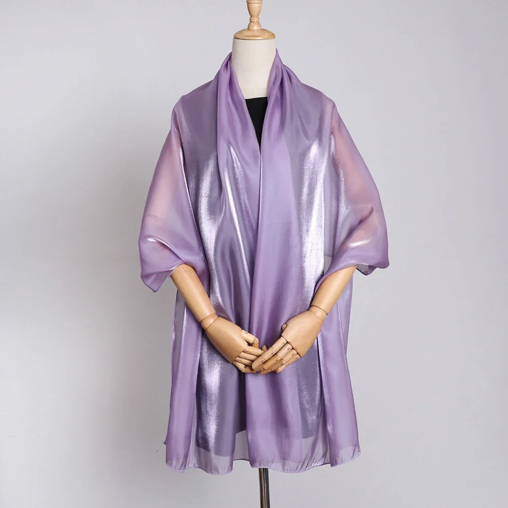 Southeast Asian Headscarf Shawls Yarn Shiny Satin-like Silky Scarf High-end Elegant Women's Scarves One Size