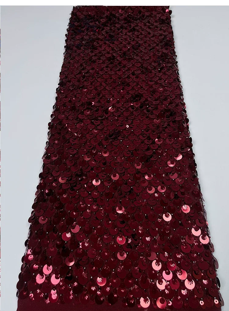 1ヤードの柔らかいメッシュ生地、暗号化サイズのビーズスパンコール刺繍、刺繍入り生地、ウェディングドレス、チャイナドレス用生地