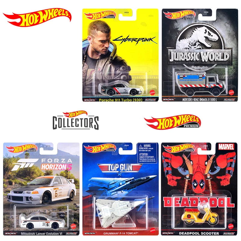 Original Hot Wheels Premium Car Retro Entertainment Diecast 1:64 Voiture Grumman F-14 Tomcat Porsche 911 Turbo Kid Toys for Boys