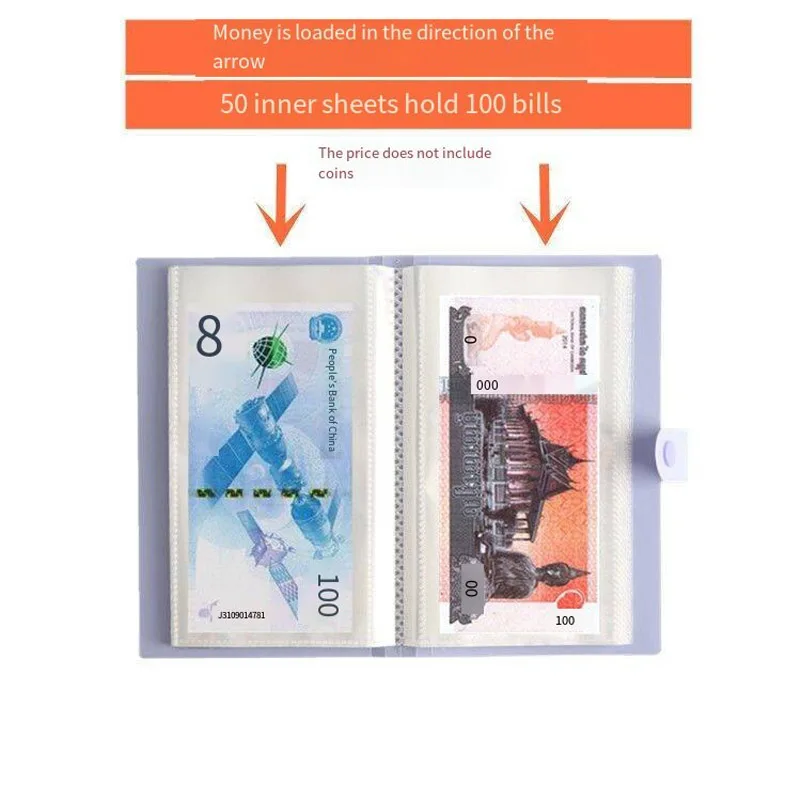 100 Pieces Of Portable Banknote Collection Book Coin Collection Box Banknote Protection Bag Souvenir Storage