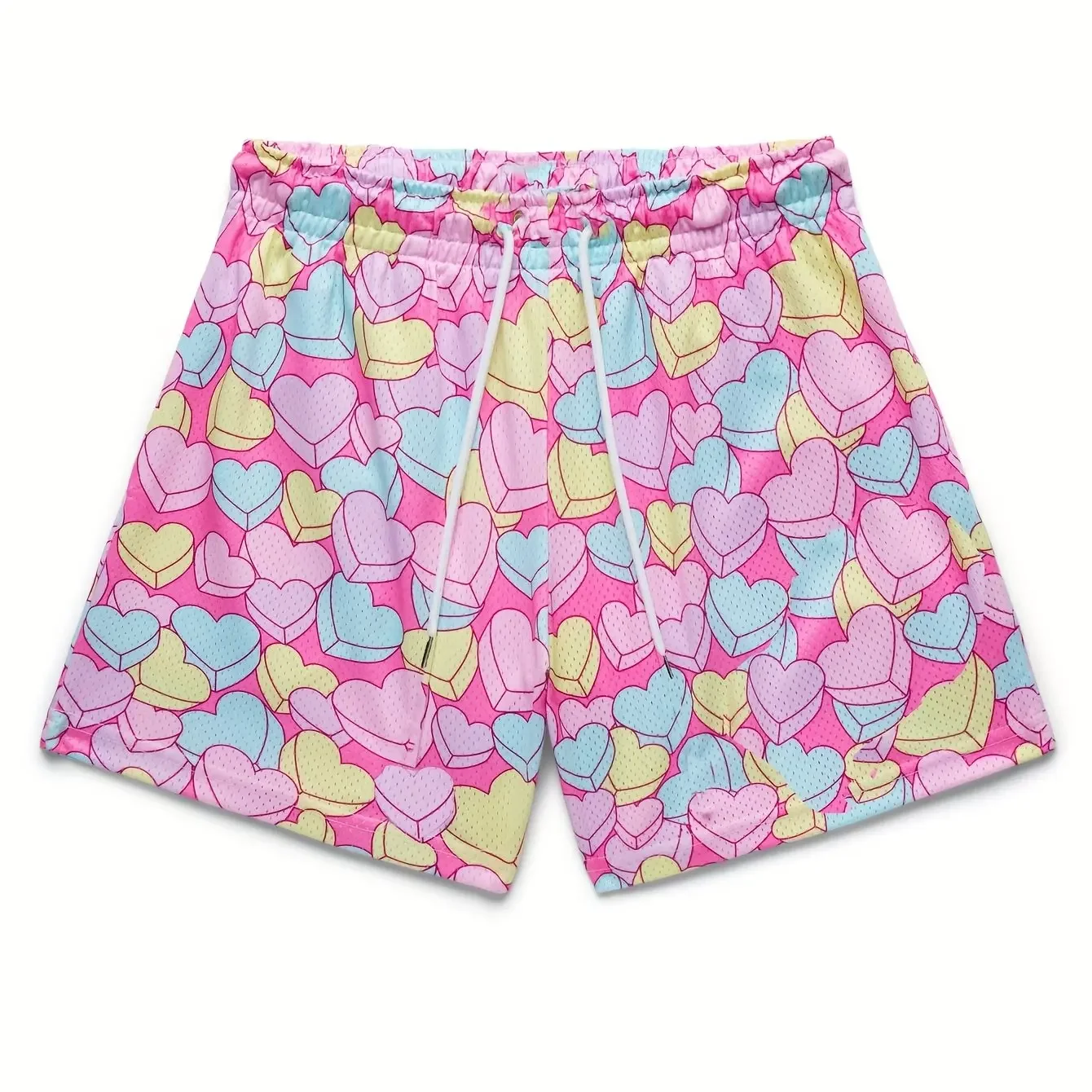 

2025 Hot-selling New Style SWEETHEARTS LOVE Retro Basketball Shorts 3D Printing Outdoor Exercise Breathable Loose Shorts