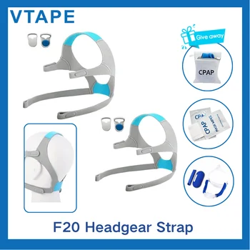 Paquete de 2 cascos de repuesto para todo el rostro AirFit/AirTouch F20, diadema con máscara ajustable 4 con clips, mediano/padrão, azul