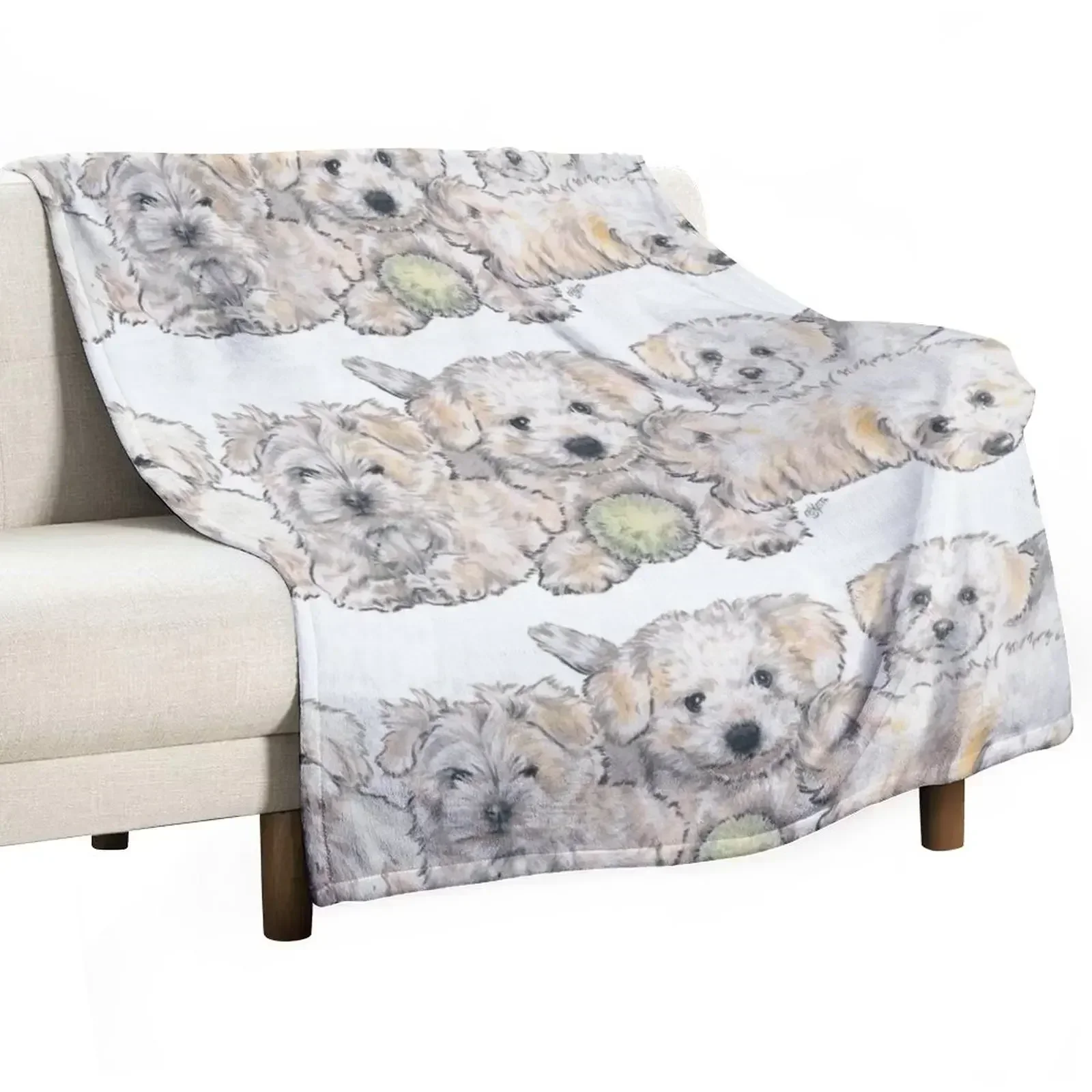 Bichon Frise Puppies Throw Blanket Stuffeds Tourist Plaid heavy to sleep halloween Kid'S Blankets