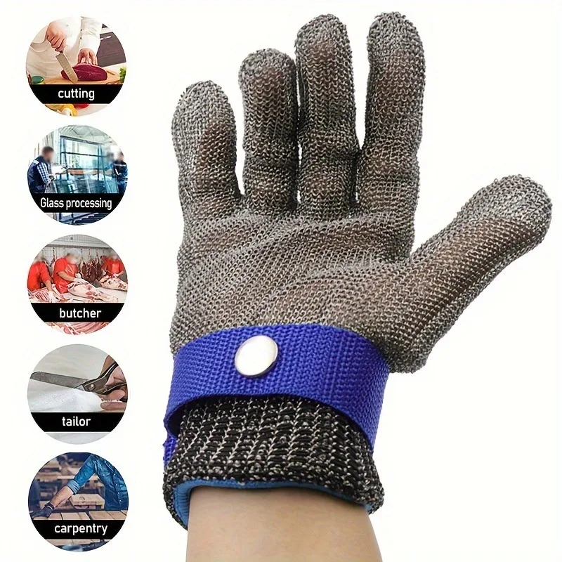 A PCS Anti-cut Gloves Safety Cut Proof Stab Resistant Stainless Steel Wire Metal Mesh Butcher Protect Meat Cut-Resistant Gloves