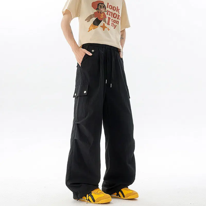 Sommer Eis Seide Qui Dry männer Lange Größe plus Casual Hosen Lose Gerade Bein Arbeitskleidung Hosen Faionable Jugend Sle