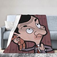 Mr-Beans Animated Series Teddy Bear Flannel Blankets Beanimation Funny Throw Blankets for Quilt 125*100cm Super Soft