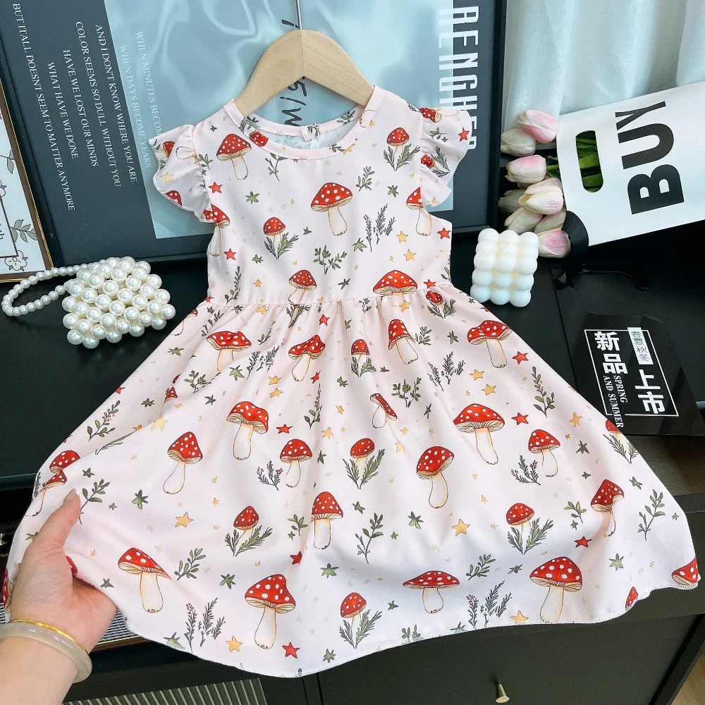 Bear Leader الصيف الريف نمط زهرة ملابس الأطفال النسخة الكورية فستان أطفال حلو بلا أكمام فساتين الفتيات عادية