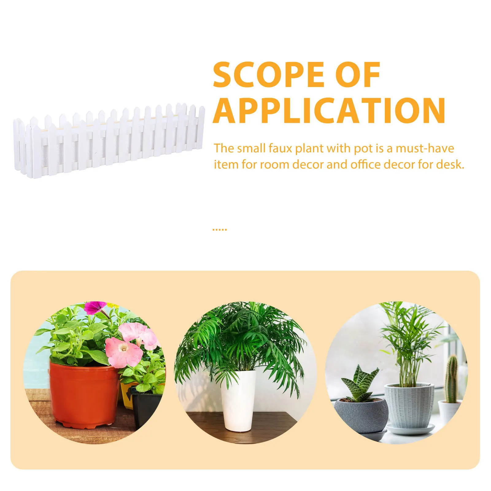 

Decorative Wooden Picket Fence Flower Pot Rectangle Planter with Foam Insert for Artificial Flowers Indoor Outdoor Decoration