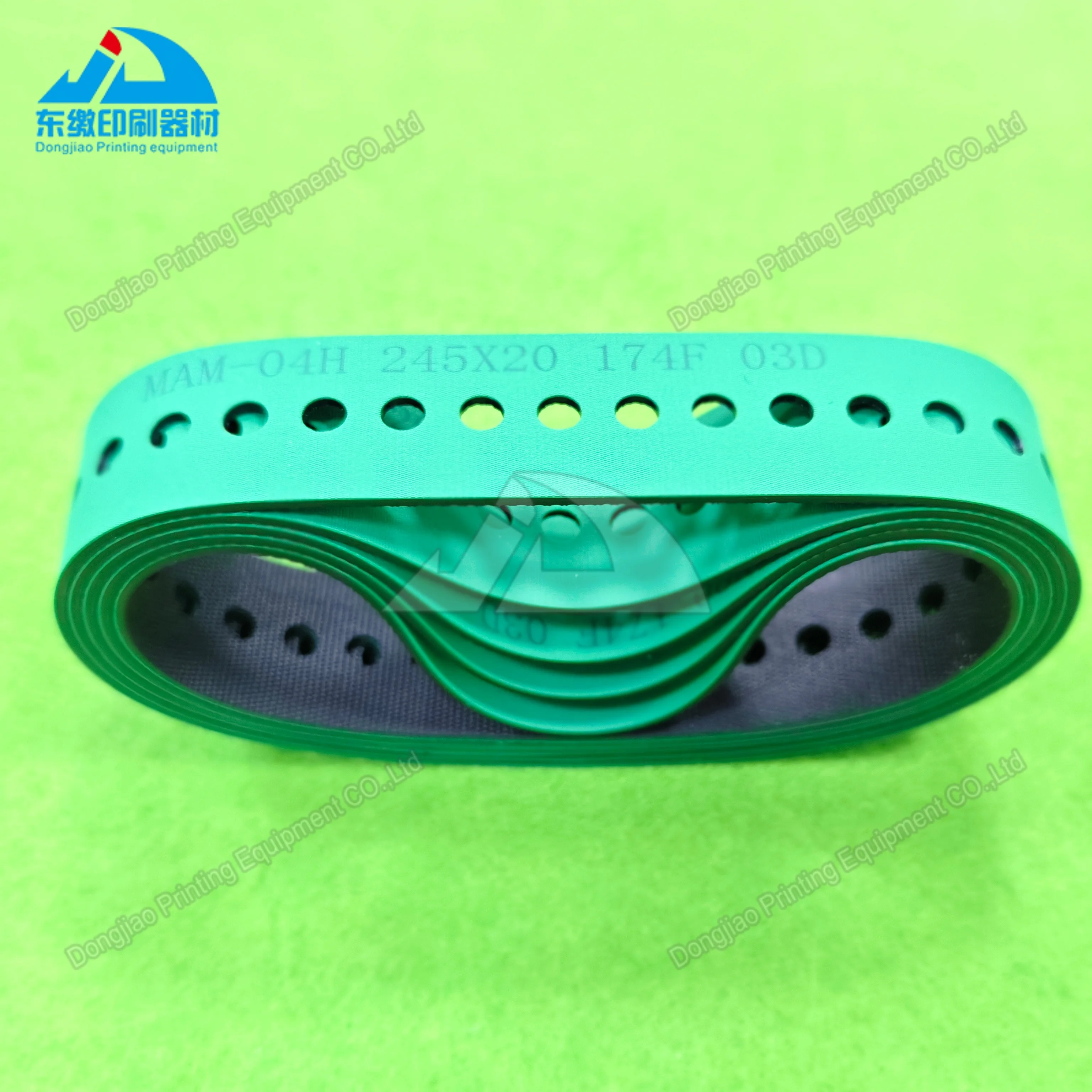 

245*20mm Suction Belt for Heidelberg Printing Machinery Spare Part Slow Down Belt Green M2.015.880