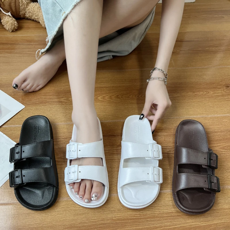 Sandal wanita, sandal perempuan kasual anti selip gesper modis