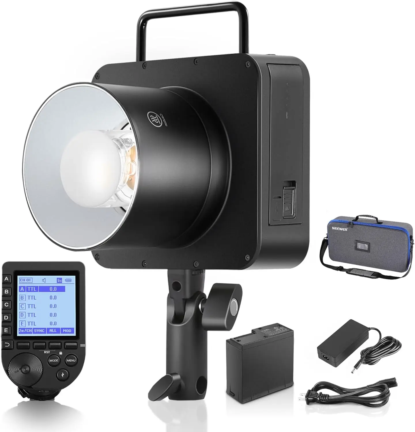 NEEWER Q4 400Ws 2.4G TTL Studio Flash 2800mAh Battery Powered Outdoor Strobe Photography Moonlight with Carrying Bag