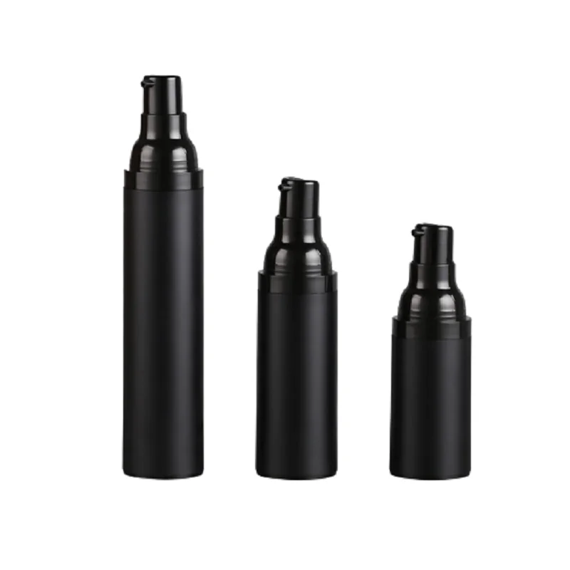 

25pcs Lotion Pump Bottle Matte Frost Black Cosmetic Packaging Refillable Container Luxury Empty Emulsion Plastic Airless Bottles