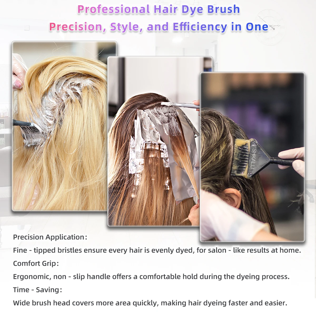 SHKALLI Professionelles Haarfärbeset: Große Färbeschale, breiter Pinsel und Mini-Rührstab für Salon-Perfekte Ergebnisse – Detail 6