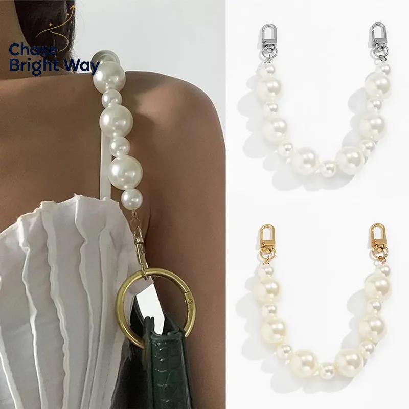 Fashion Imitation Pearl Bag Decoration Luggage Accessories Chain Women Handbag Shoulder Bag Strap Chain Decorative Pearl Chain