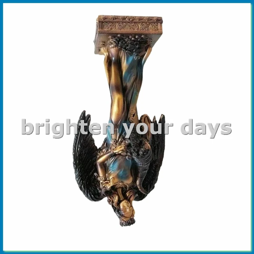 Blindfolded Fortuna Statue Ancient Greek Roman Goddess of Fortune Vintage Blue Luck Sculpture Luck Decorations 35cm-A12I