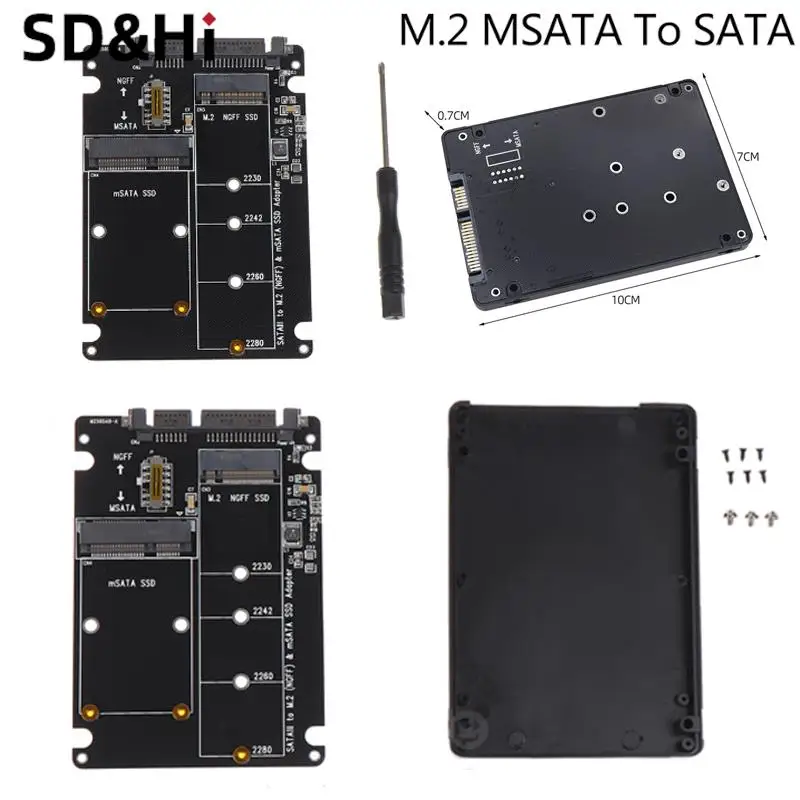 1set SATA 60Gbps a M2 NGFF SATA SSD MSATA SSD adattatore MSATA a SATA M.2 NGFF a SATA Hard Disk Adapter Board