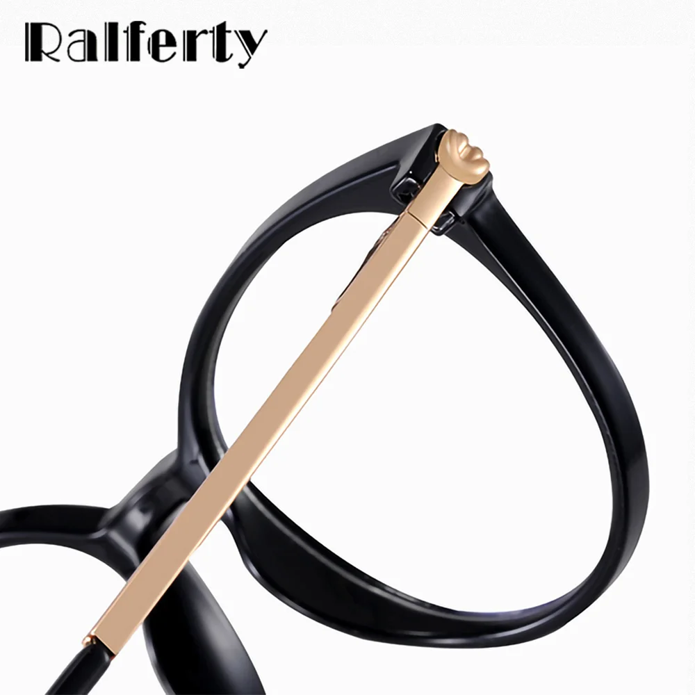 Ralferty TR90 Round Eyeglasses Frame Women Brand Designer Big Fashion Anti Blue Glasses No Diopter Myopia Frames Spectacle 2025