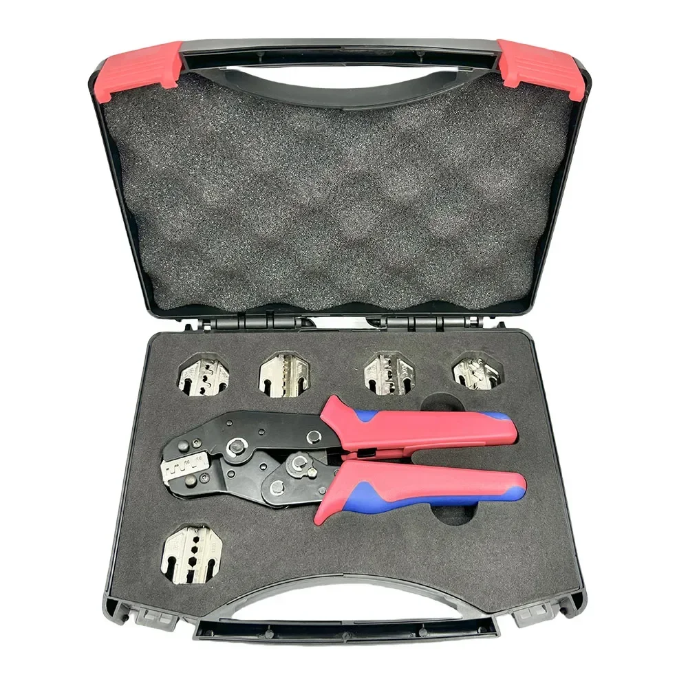 Alicate de Crimpagem com Mandíbulas de Troca Rápida Barril Aberto Não Isolado Terminais Bunda Kit de Ferramentas Eletricista Coaxial Sn58b