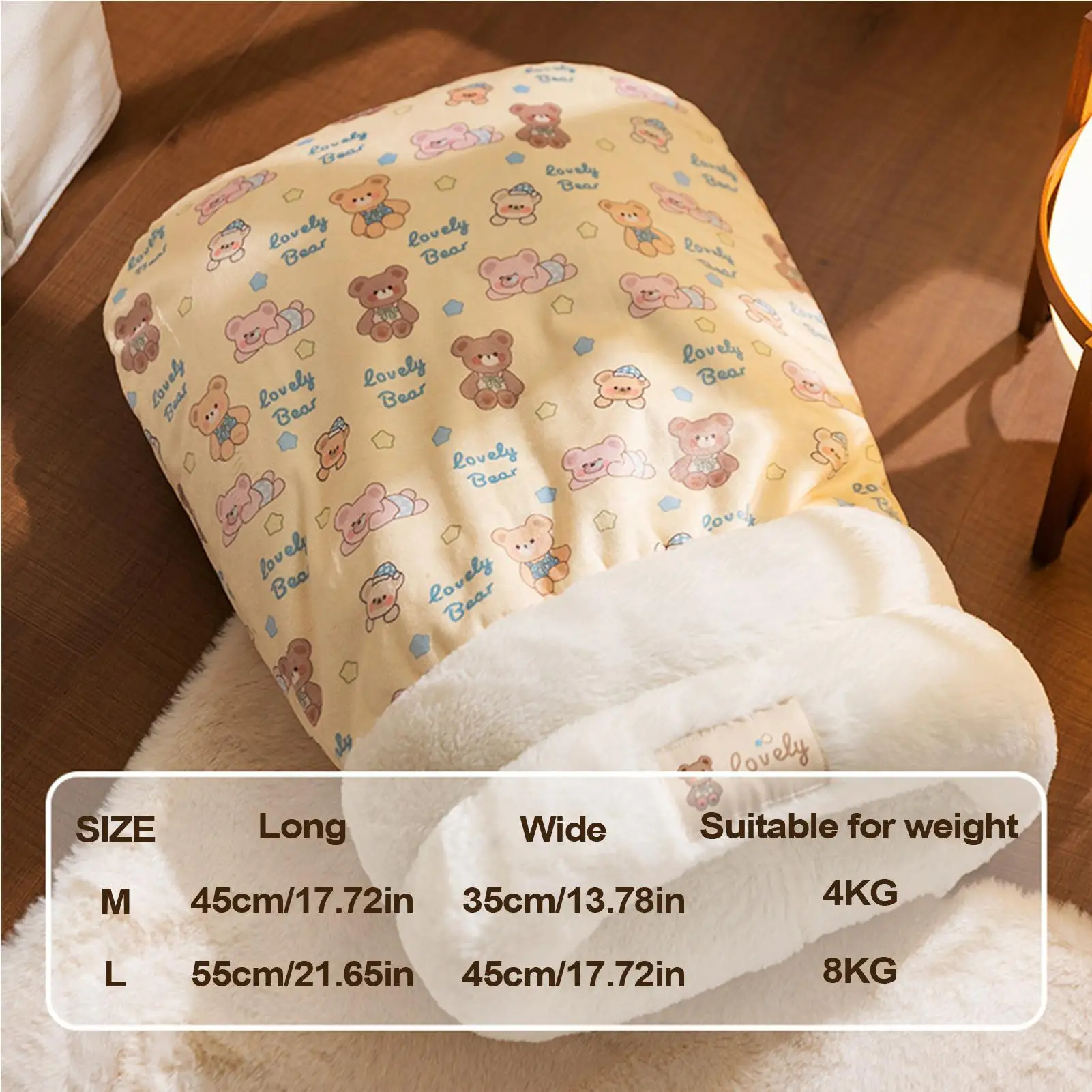 كيس نوم للحيوانات الأليفة سرير قطط مريح للخريف دافئ سميك للحيوانات الأليفة كهف للحيوانات الصغيرة هريرة جرو يستريح اللعب في الهواء الطلق شقة السفر #6