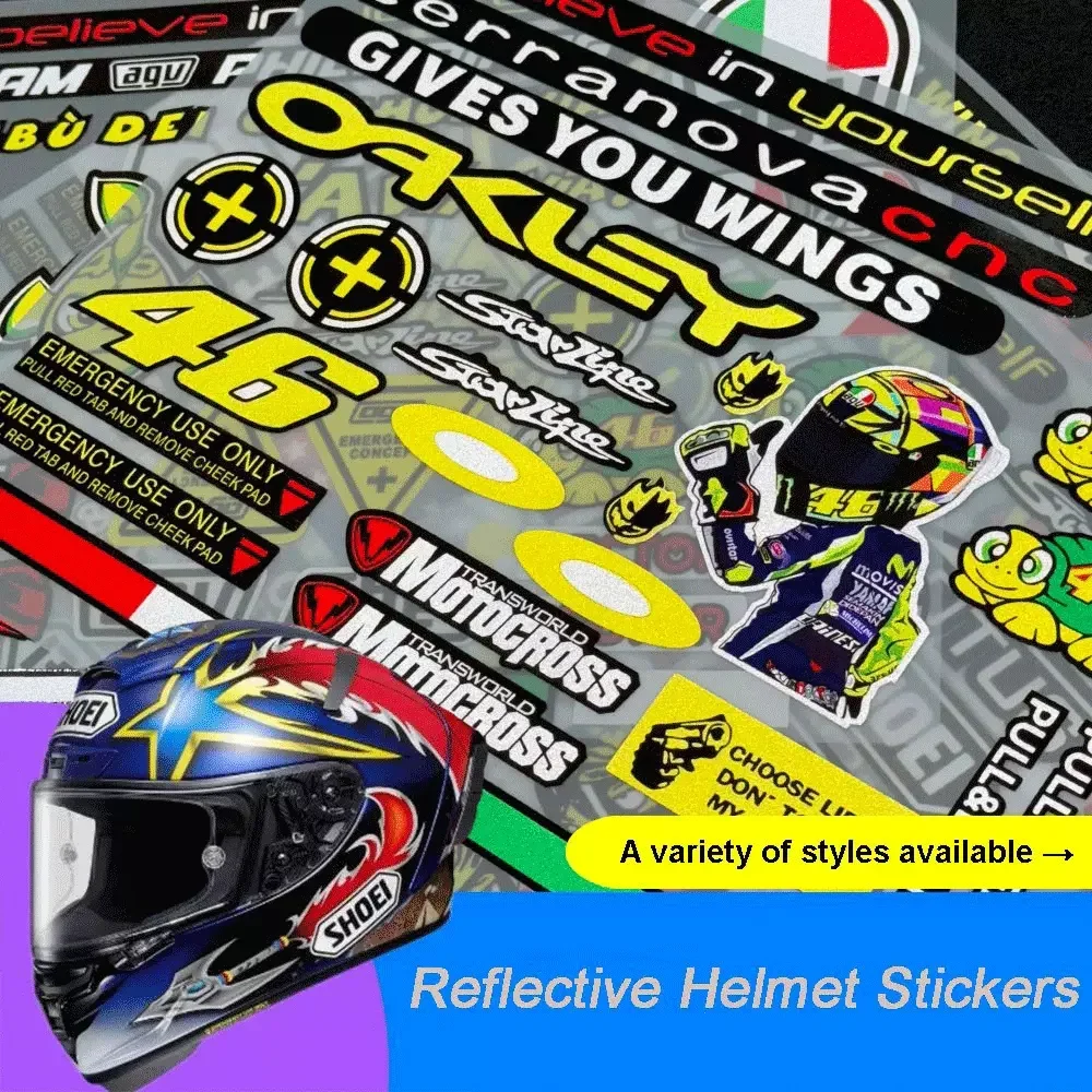 Pegatinas reflectantes para coche, motocicleta, Scooter, bicicleta de montaña, calcomanías de patrocinador, modificación de lente de casco, accesorios de decoración