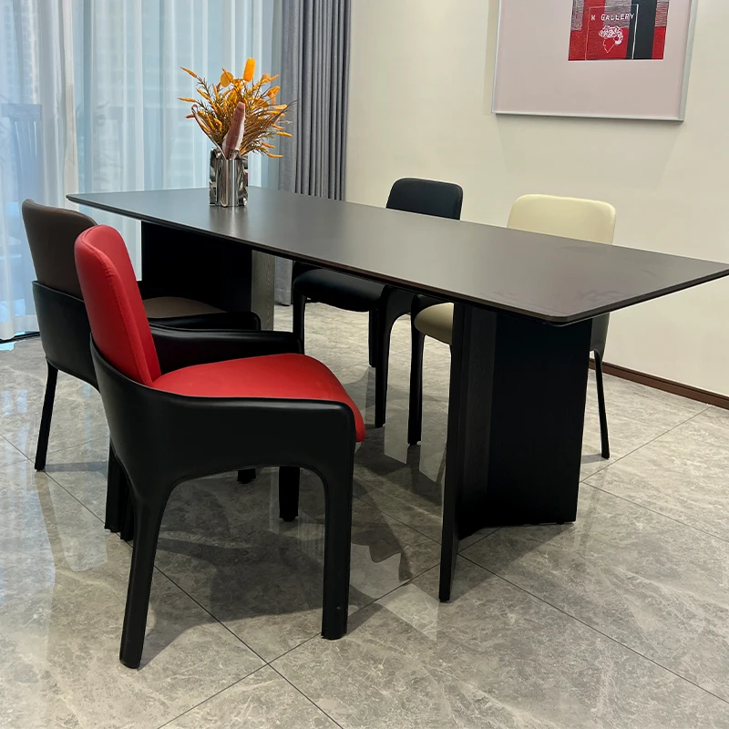 Italian Minimalist Dining Chairs Leather Modern Minimalist European Dining Chairs Luxury Trendy Sedie Sala Da Pranzo Furniture