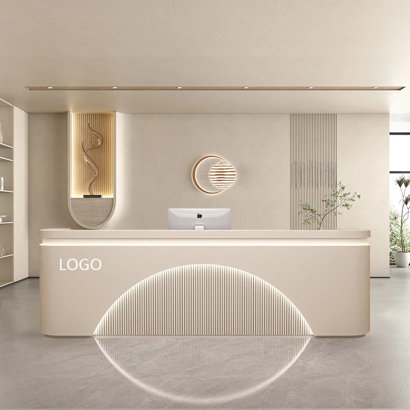 

Cash Simple Reception Desk Information Beauty Salon Modern Nail Mobile Advisory Service Desk Lighting Empfangstheke Furniture