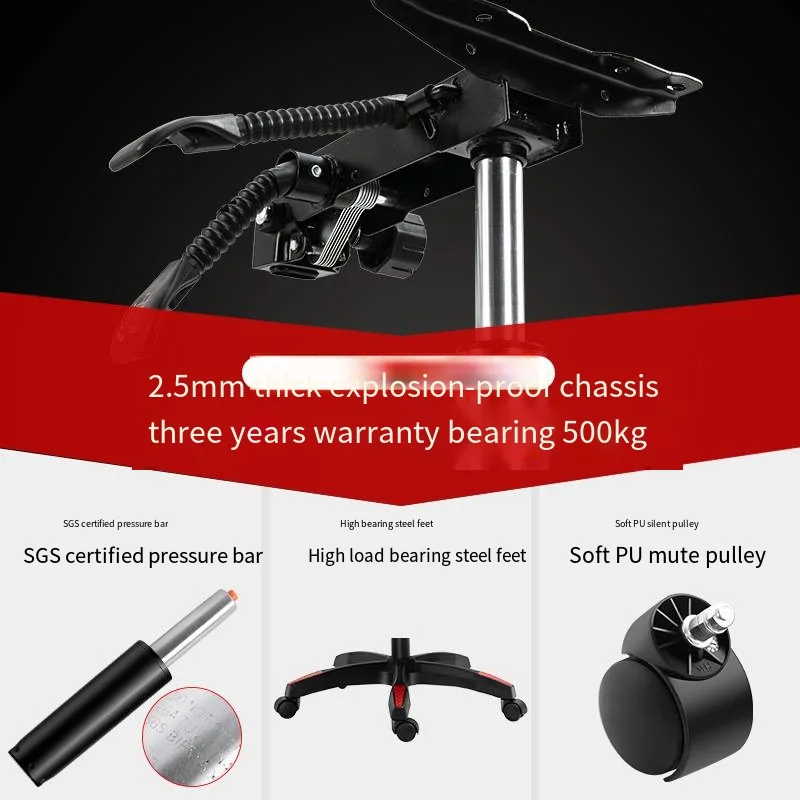 Gaming Chair LED Lights Ergonomic Computer Chair Reclining PU Leather High Back Video Game Chair Adjustable Lumbar Support