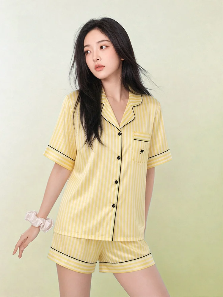 Ice Silk Sleepwear Short Sleeve Women's Home Clothes Water Light Silk Home Leisure Outwear Breathable Quick Dry Ultra Soft