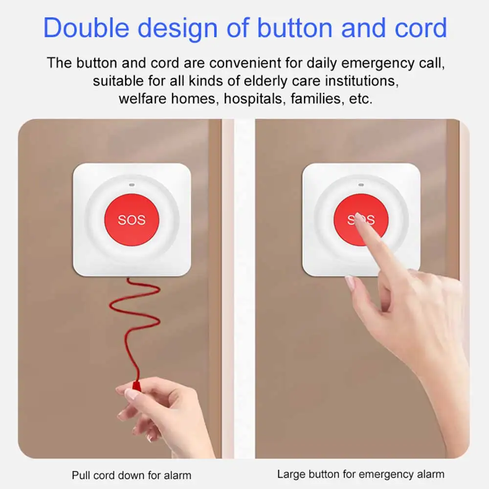 스마트 Tuya WiFi/Zigbee 비상 SOS 버튼 노인 및 환자를 위한 무선 통화 버튼 빠른 도움을 위한 안전 경고 시스템