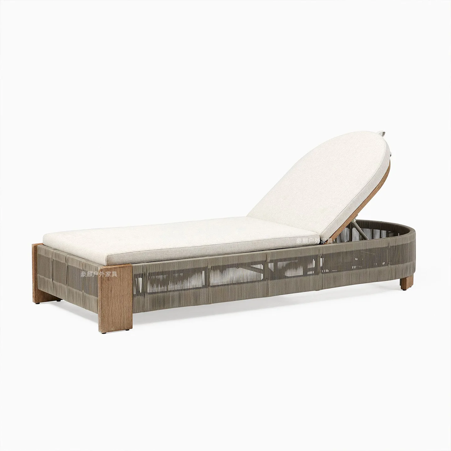 LMM Outdoor Rattan Bed Courtyard Terrace Balcony Hotel Terrace Homestay Braided Chaise Lounge