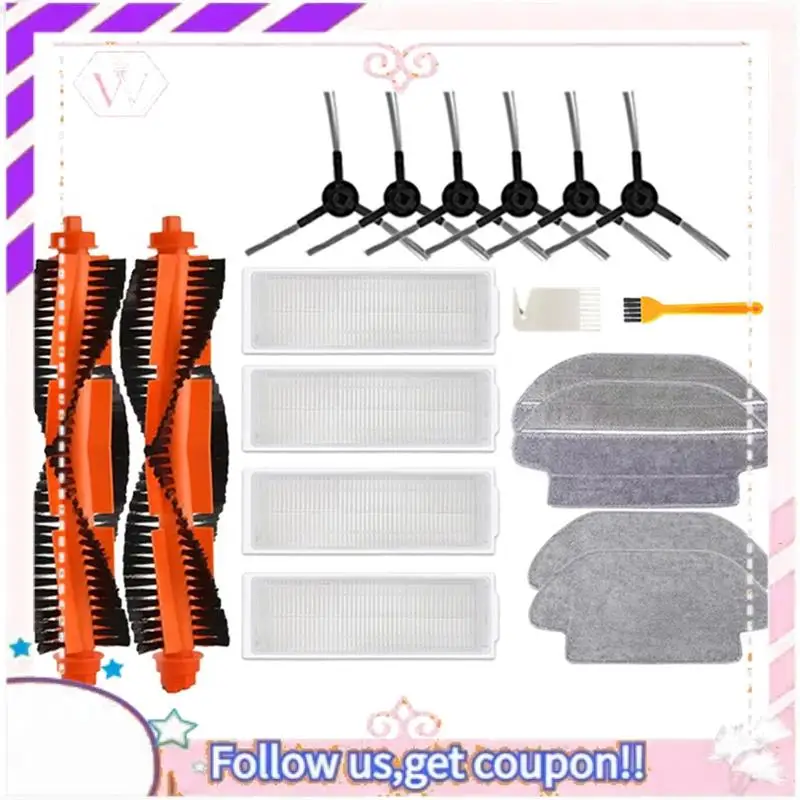 

Запчасти для робота-пылесоса Xiaomi Mijia Mi Robot Vacuum-Mop Pro STYTJ02YM 2S / 3C / Conga 3490 Viomi V2 PRO V3 SE: основная и боковые щетки, фильтры, насадки для влажной уборки