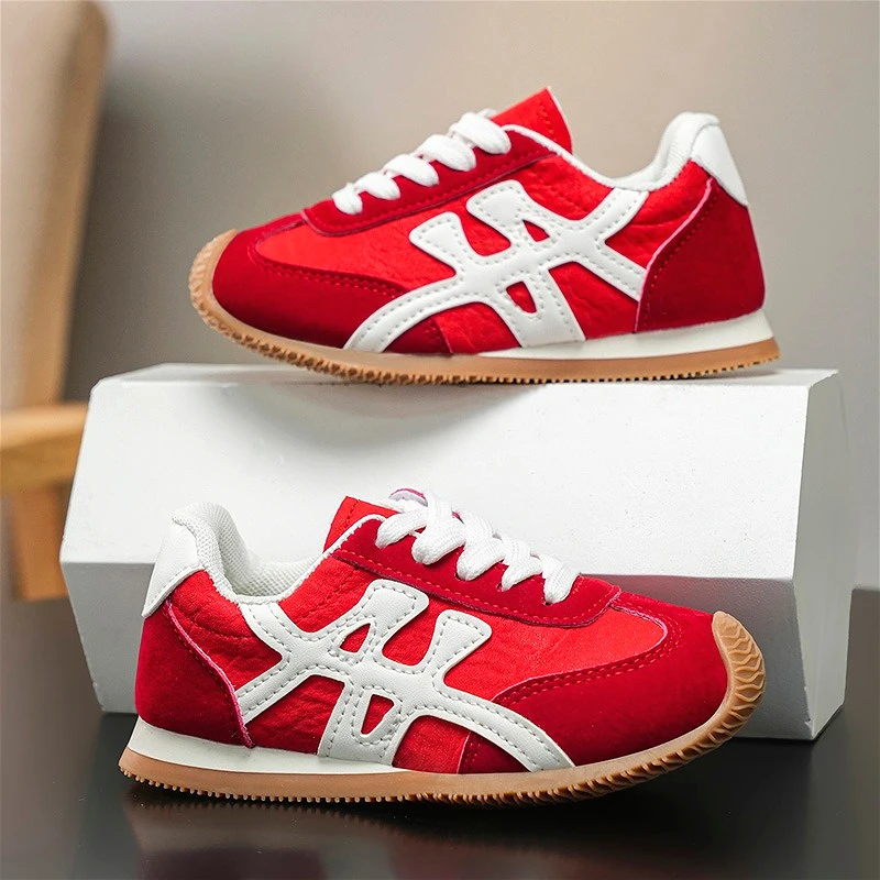 

Retro Girls German Trainer Sneaker New Classic Comfortable Lace-Up Kid Causal Shoe Durable Rubber Sole Children Fashion Footwear