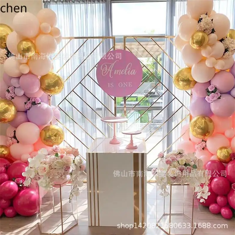 PYH Stainless Steel Background Stand Electroplated Titanium Wedding Decoration Background Metal Frame