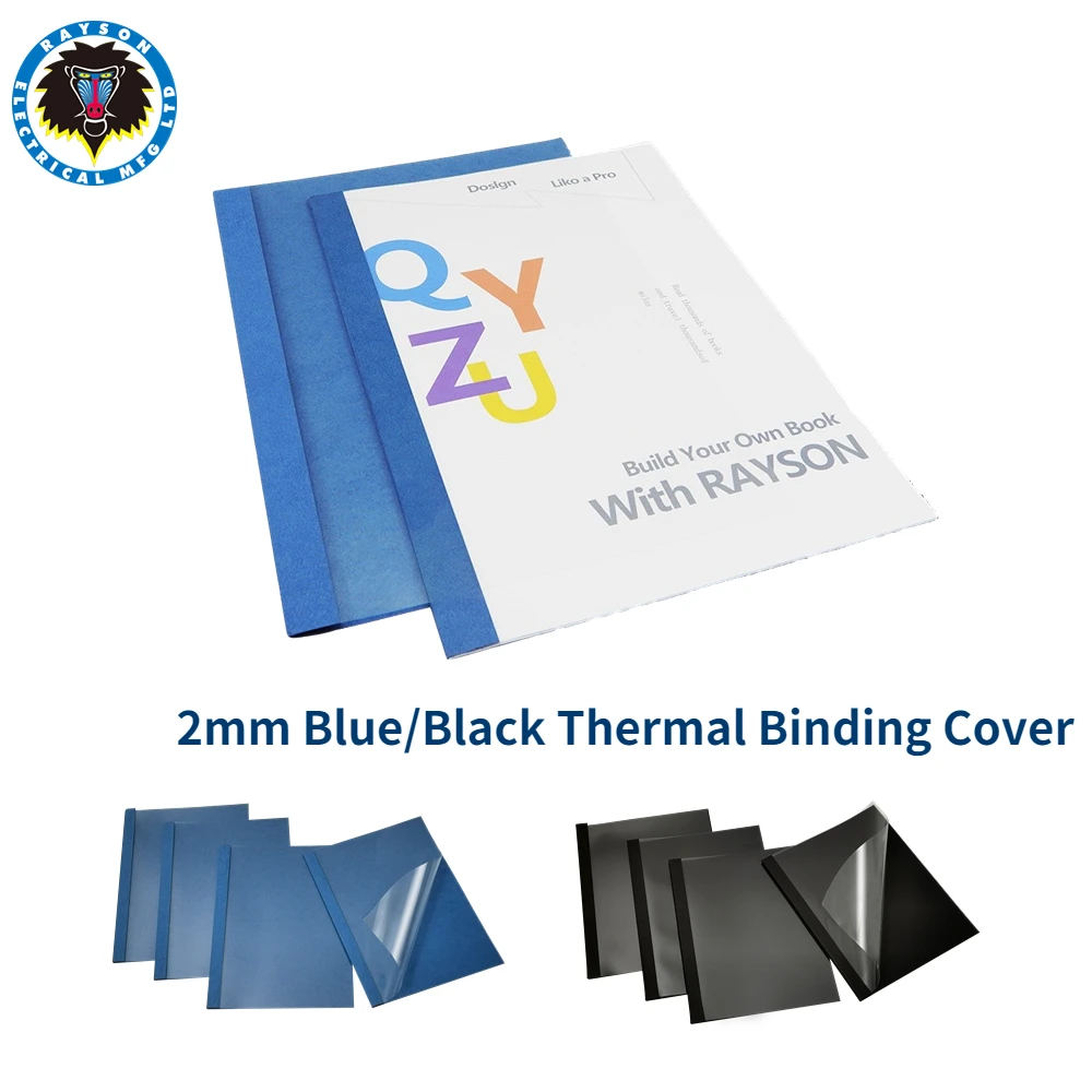 A4 Nhiệt Liên Kết Bao, Rayson 2Mm 1/16 Inch Nhựa PVC Liên Kết Bao, Max 18 Tờ, bộ 10/20 Xanh Dương/Đen, Có Độ Bền Cao, Cho Docuemnt
