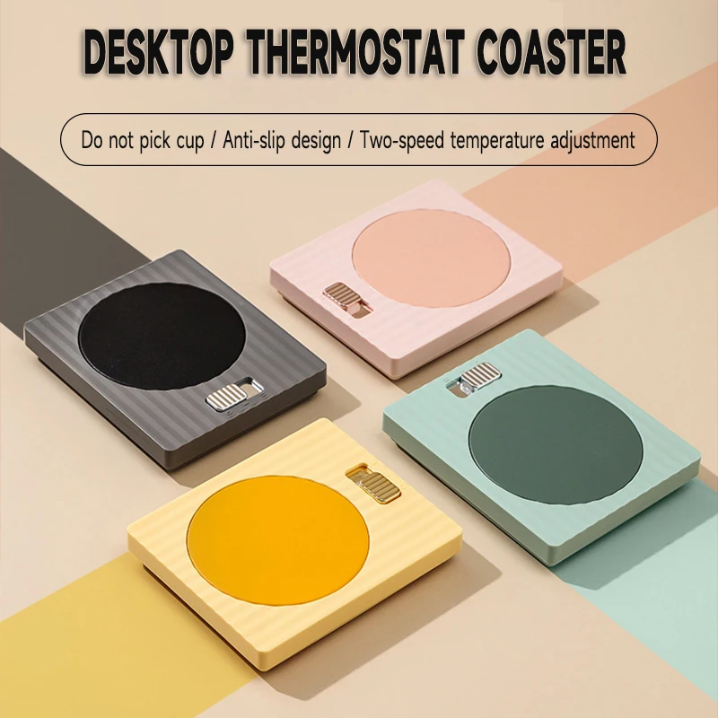 Caneca aquecida elétrica 4h automática fechada, para aquecida com o presente quente do leite de cacau do café o aquecedor constante da caneca de café 60 °c 20 watts de baixa potência